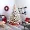 8ft. Pre-Lit Flocked Fraser Fir Artificial Christmas Tree with Warm White LED Lights